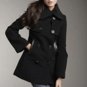 Mackage Raffy Double-breasted Peacoat in Brown. Size: Small.